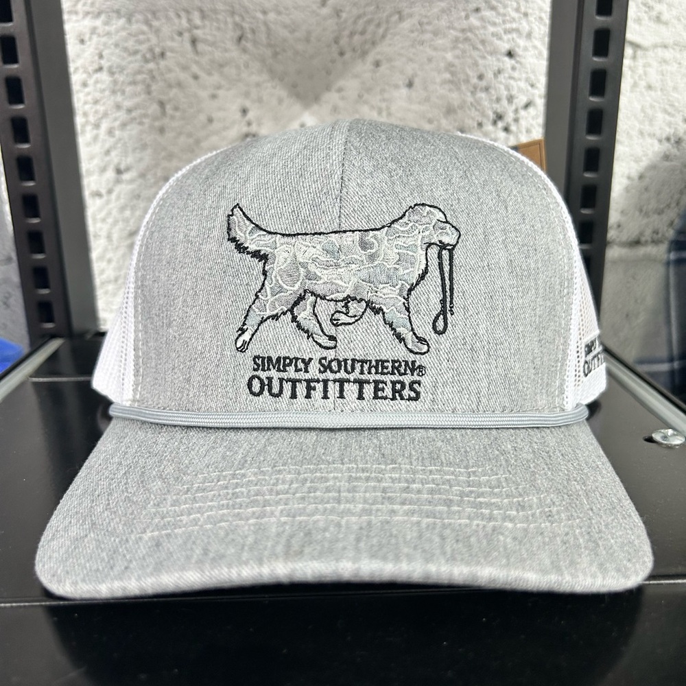 Simply Southern Outfitters Dog Patch Trucker Hat - Grey/White - NWT